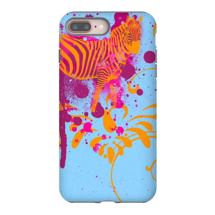 iPhone 8 plus StrongFit Zebra Painting by Carlos Maciel