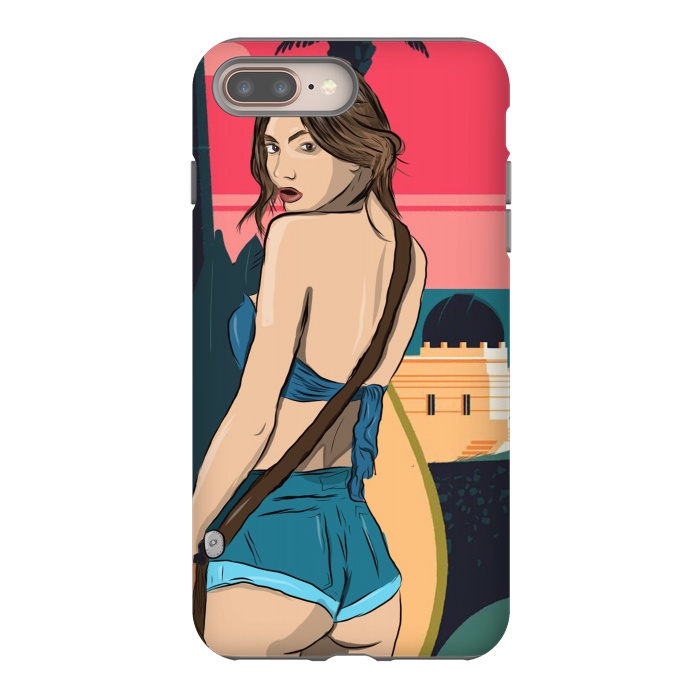 iPhone 8 plus StrongFit Girl Sunset by Carlos Maciel