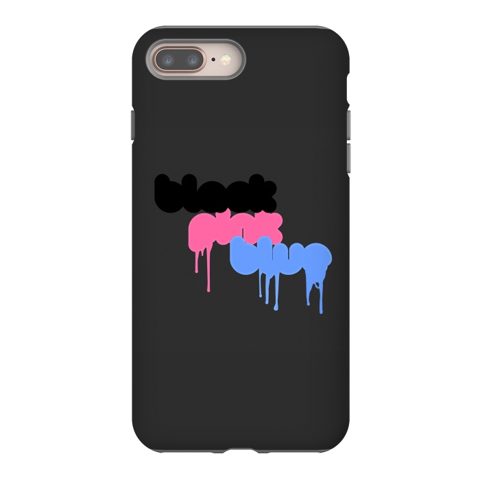 iPhone 8 plus StrongFit Black, Pink and Blue by Carlos Maciel