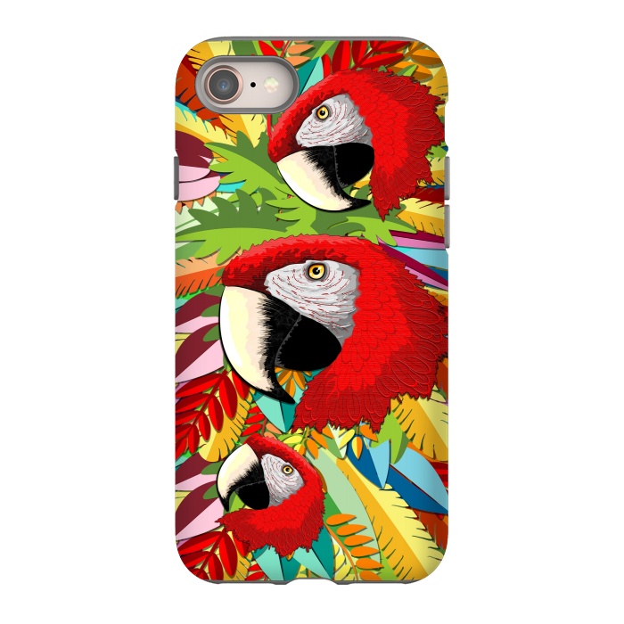 iPhone 8 StrongFit Macaw Parrot Paper Craft Digital Art by BluedarkArt