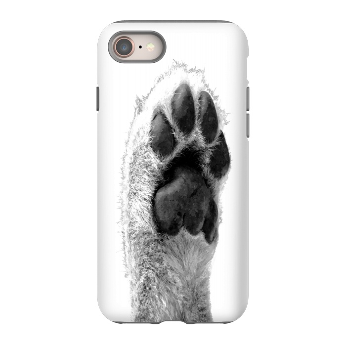 iPhone 8 StrongFit Black and White Dog Paw by Alemi