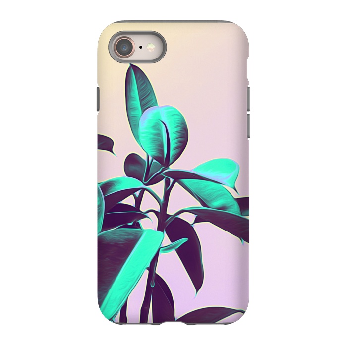iPhone 8 StrongFit Iridescent Green Leaves by Alemi