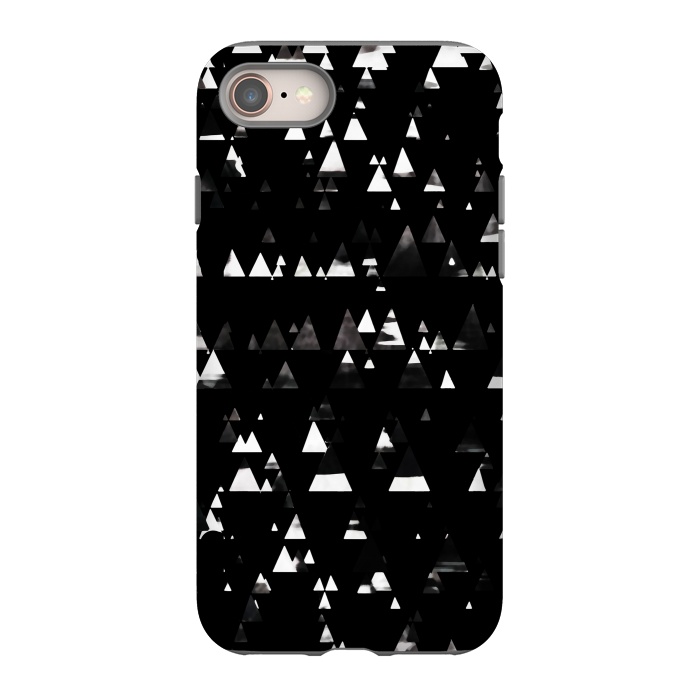 iPhone 8 StrongFit Black and white triangles pine forest by Oana 