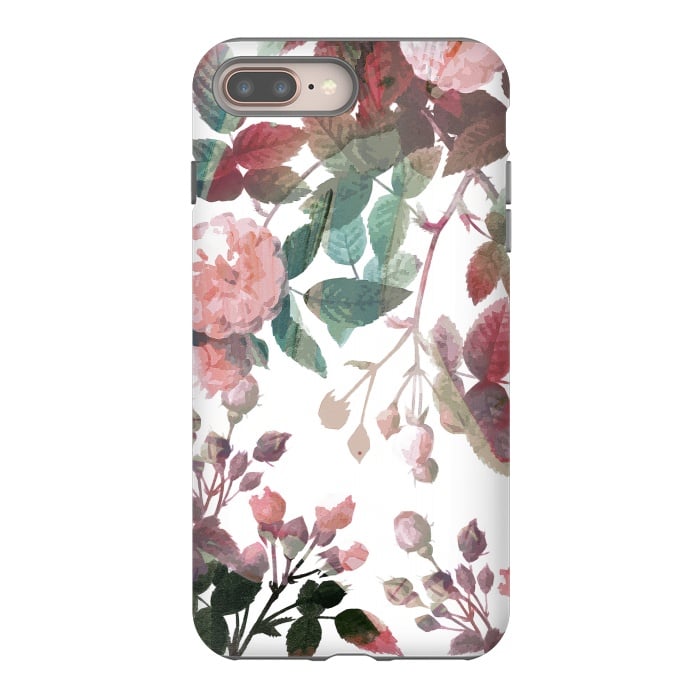 iPhone 8 plus StrongFit Watercolor painted roses - autumnal colors by Oana 