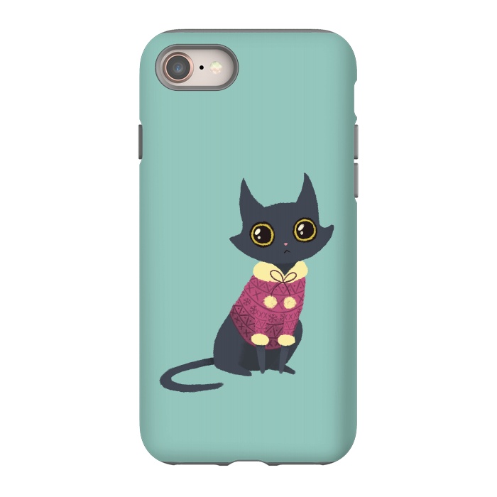 iPhone 8 StrongFit Cozy cat red by Laura Nagel