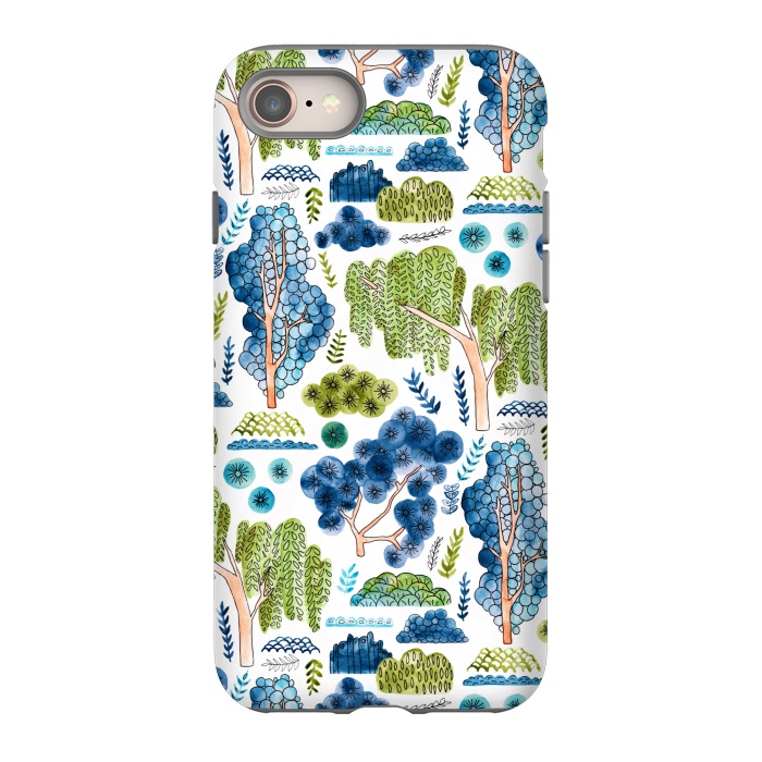 iPhone 8 StrongFit Watercolor Chinoiserie Trees  by Tigatiga