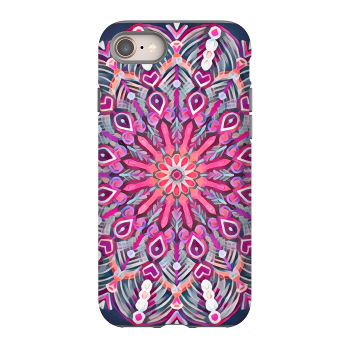 iPhone 8 StrongFit Magenta Party Boho Mandala  by Micklyn Le Feuvre