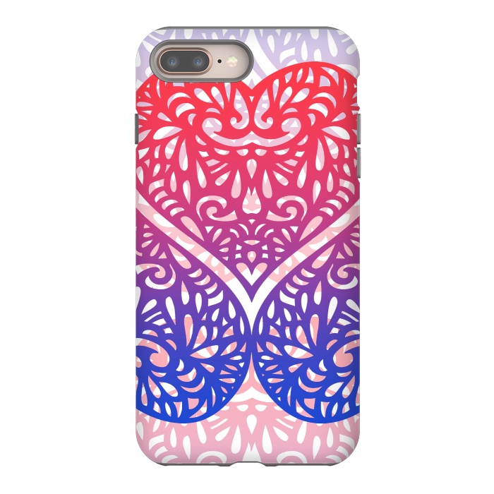 iPhone 8 plus StrongFit Gradient lace hearts by Oana 