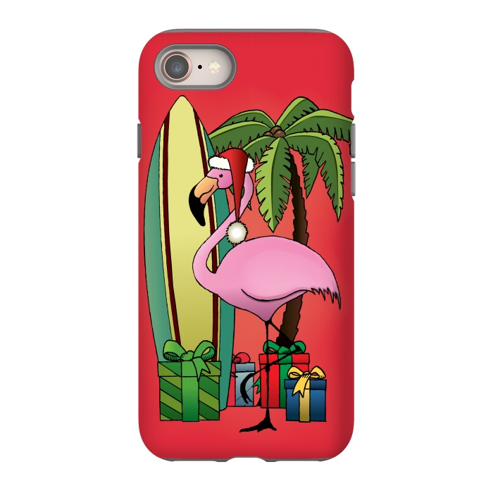 iPhone 8 StrongFit Xmas Flamingo by Mangulica