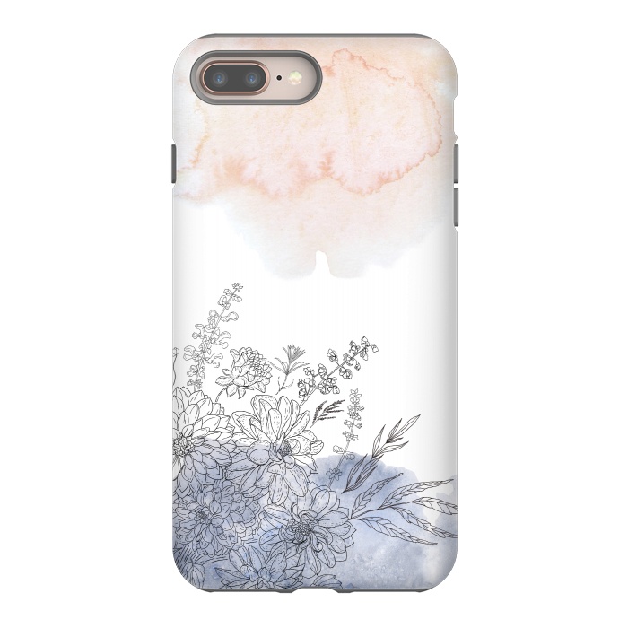 iPhone 8 plus StrongFit Ink Blush Flower Meadow  I by  Utart