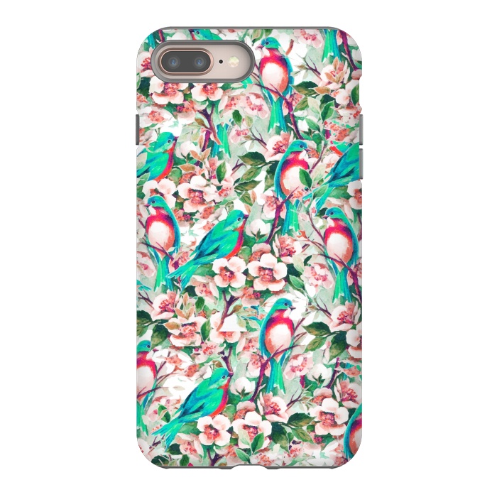 iPhone 8 plus StrongFit Birds & Flowers by Uma Prabhakar Gokhale