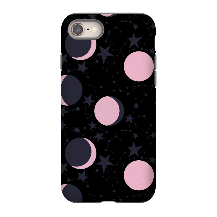 iPhone 8 StrongFit Pink moons on blue by  Utart