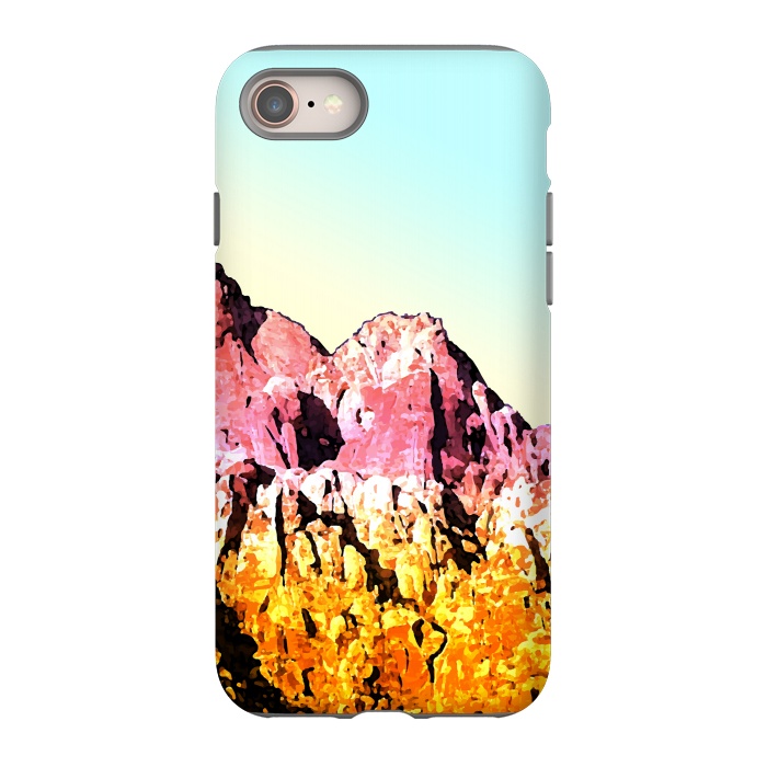 iPhone 8 StrongFit Gold and Pink Mountain by Creativeaxle