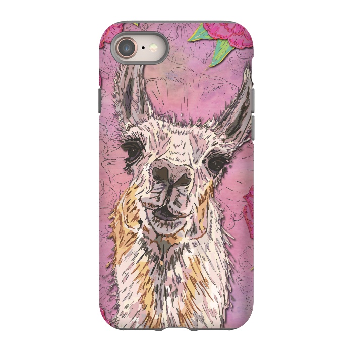 iPhone 8 StrongFit Perfectly Pink Llama by Lotti Brown