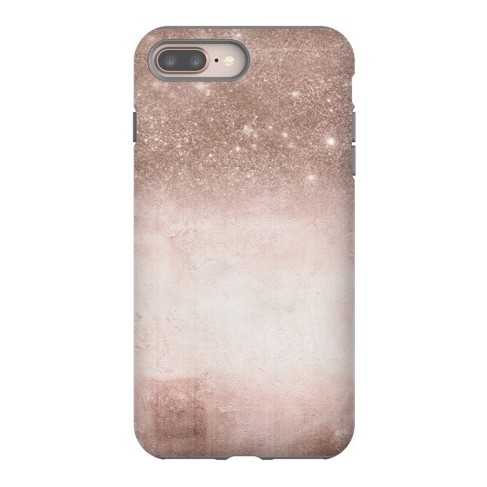 iPhone 8 plus StrongFit Rose Gold Blush Glitter and  Concrete by  Utart