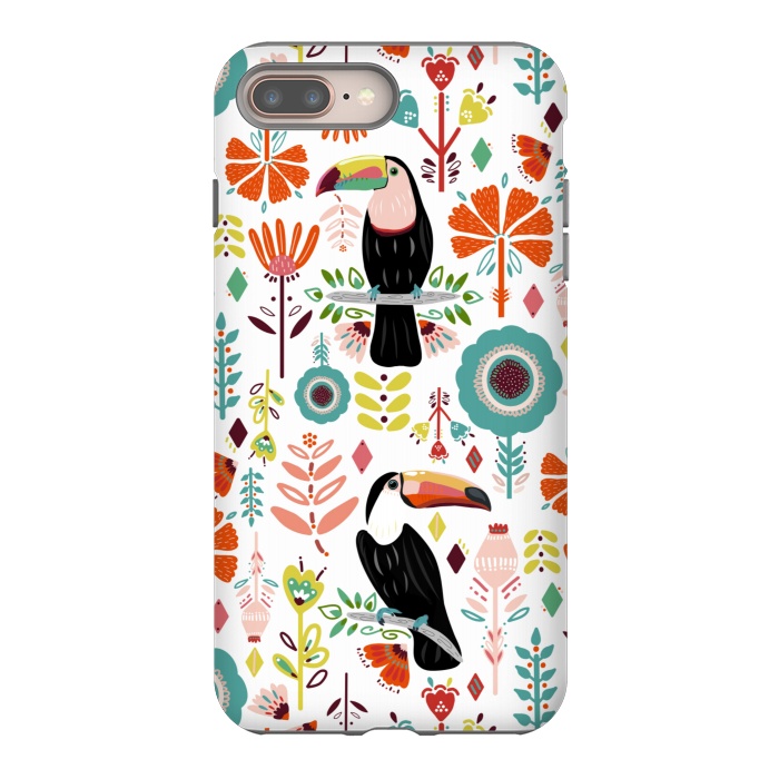 iPhone 8 plus StrongFit Colorful Toucans  by Tigatiga