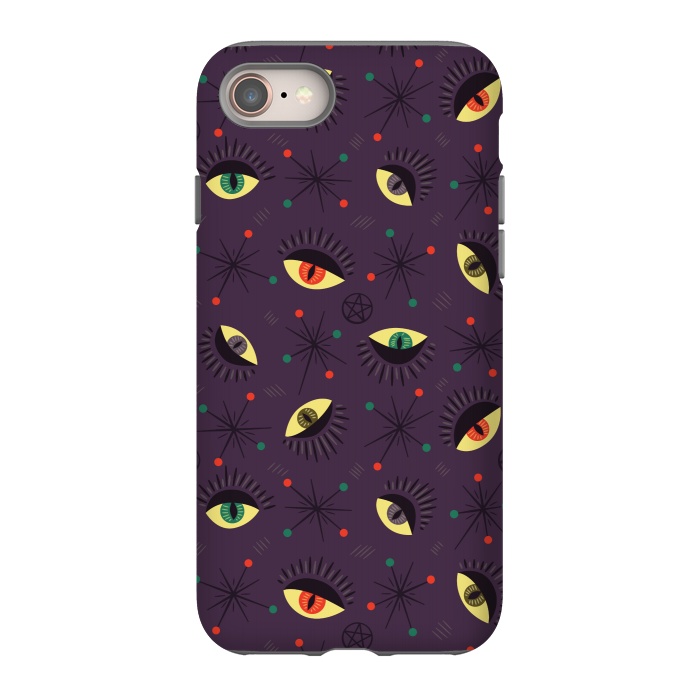 iPhone 8 StrongFit Reptile Witch Eyes Spooky Retro Pattern by Boriana Giormova