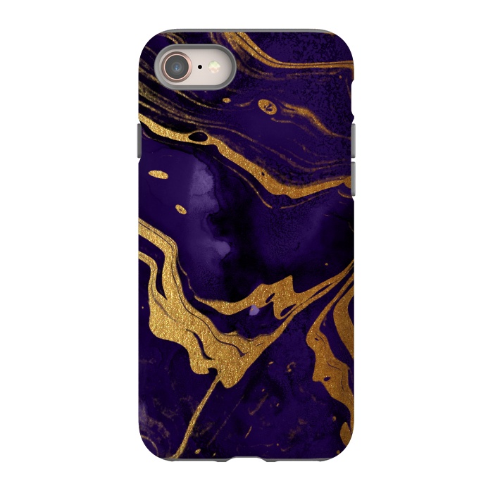 iPhone 8 StrongFit Purple and Gold Marble Ink by  Utart