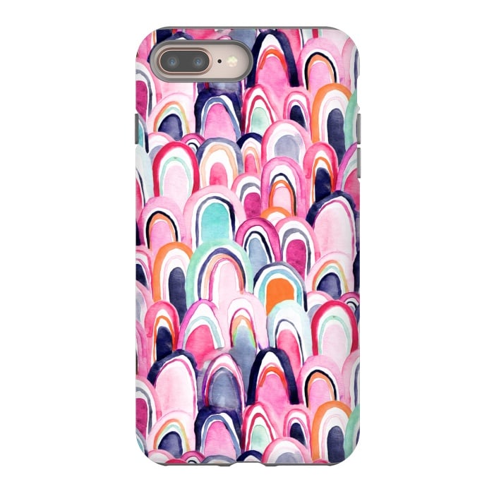 iPhone 8 plus StrongFit Watercolor Mermaid Scales  by Tigatiga