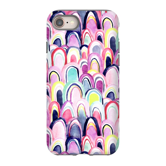 iPhone 8 StrongFit Pastel Watercolor Mermaid Scales  by Tigatiga