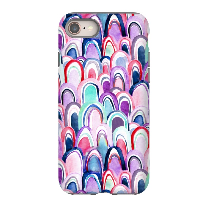 iPhone 8 StrongFit Cool Watercolor Mermaid Scales  by Tigatiga