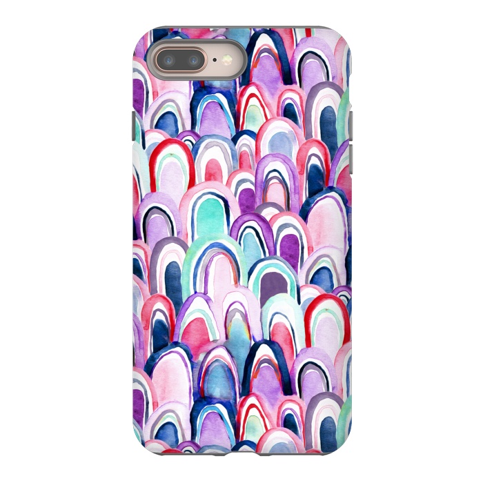 iPhone 8 plus StrongFit Cool Watercolor Mermaid Scales  by Tigatiga