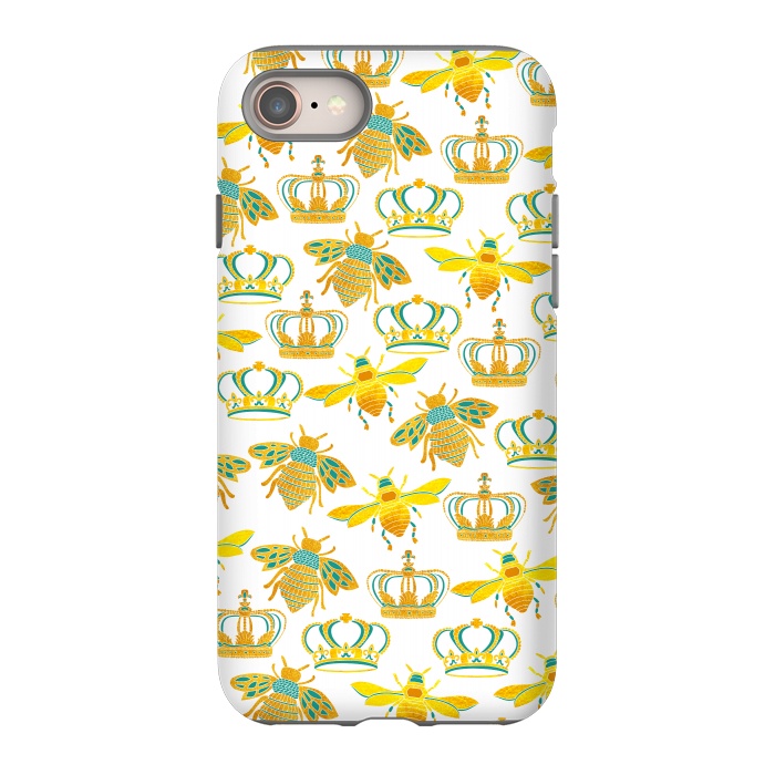 iPhone 8 StrongFit Royal Bees by Pom Graphic Design