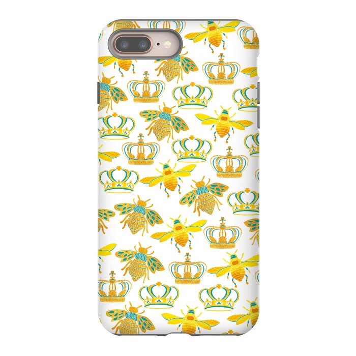 iPhone 8 plus StrongFit Royal Bees by Pom Graphic Design