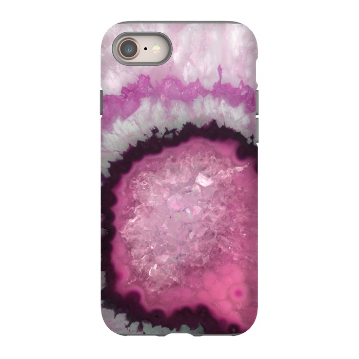iPhone 8 StrongFit Pink and White Crystal Agate by  Utart