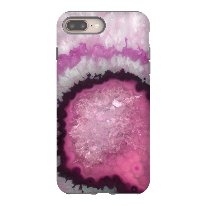 iPhone 8 plus StrongFit Pink and White Crystal Agate by  Utart
