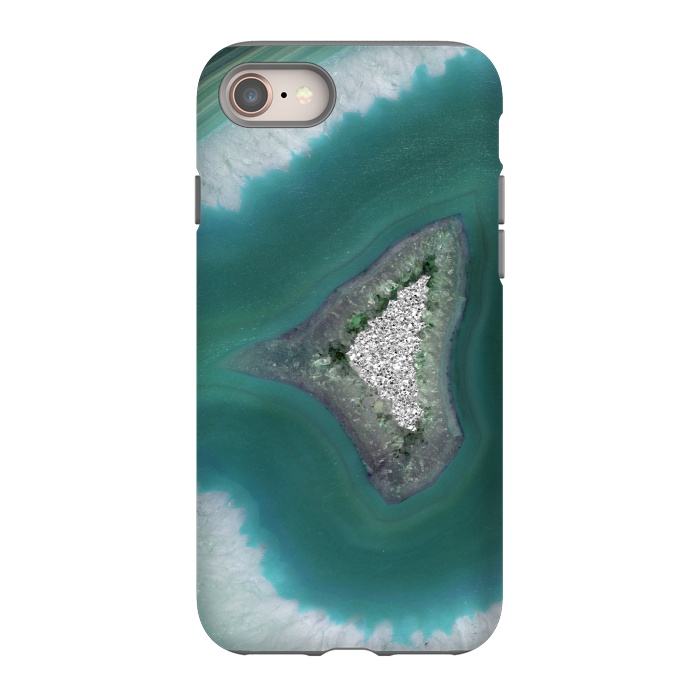 iPhone 8 StrongFit The ocean island- green and teal agate by  Utart