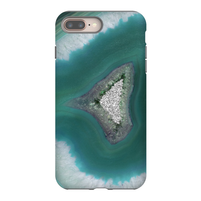 iPhone 8 plus StrongFit The ocean island- green and teal agate by  Utart