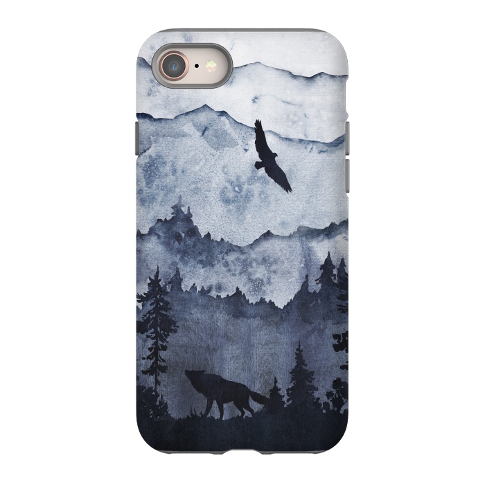 iPhone 8 StrongFit the mountains are calling- wolf and eagle by  Utart