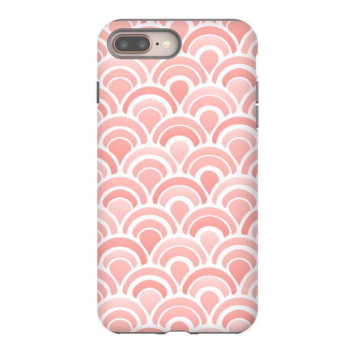 iPhone 8 plus StrongFit Coral Fan Pattern by Majoih