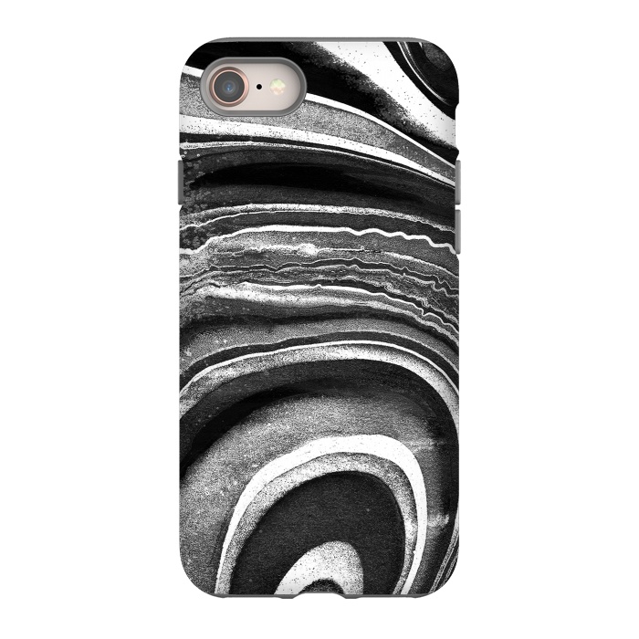 iPhone 8 StrongFit Painted black and white marble stripes by Oana 