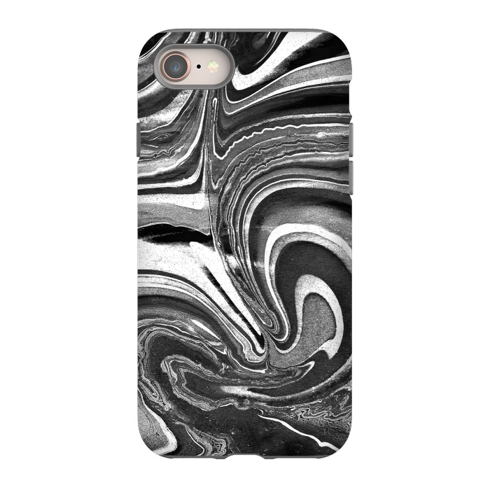 iPhone 8 StrongFit Black and white marble swirls abstract art by Oana 