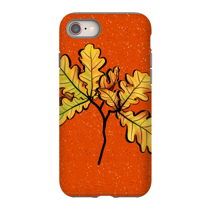 iPhone 8 StrongFit Oak Leaves Autumnal Botanical Art by Boriana Giormova
