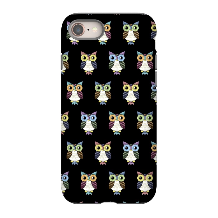 iPhone 8 StrongFit Fancy owl pattern by Laura Nagel