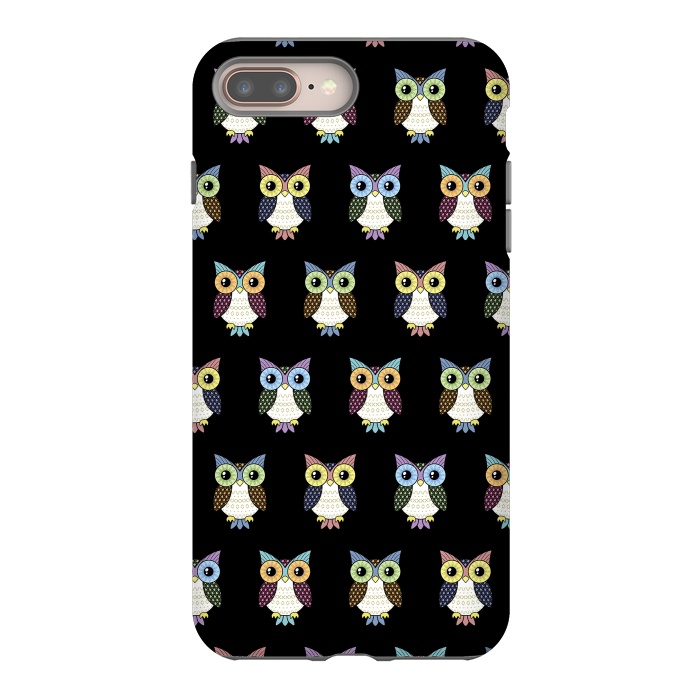 iPhone 8 plus StrongFit Fancy owl pattern by Laura Nagel