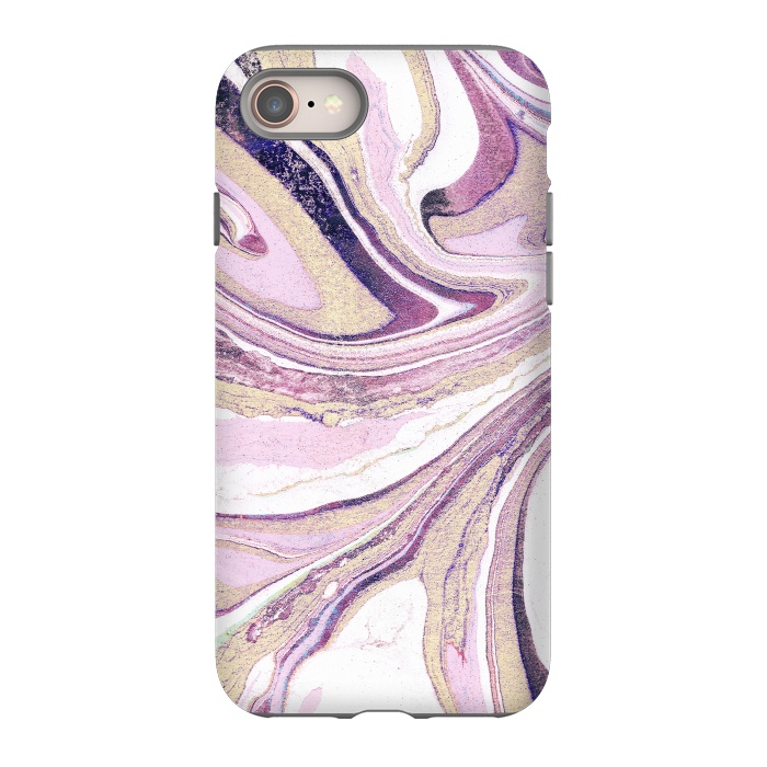 iPhone 8 StrongFit Dusty pastel pink marble stripes by Oana 