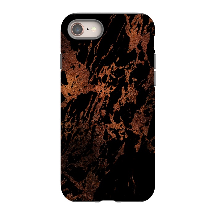 iPhone 8 StrongFit Black marble with copper veins by  Utart