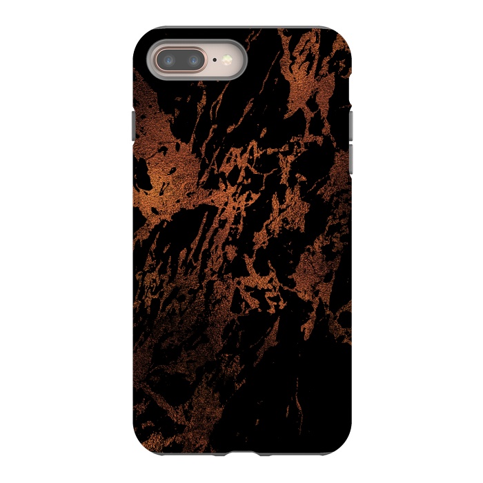 iPhone 8 plus StrongFit Black marble with copper veins by  Utart