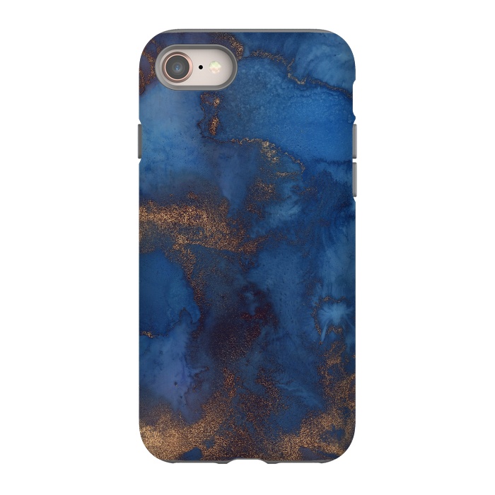 iPhone 8 StrongFit Dark ocean blue marble and copper veins by  Utart