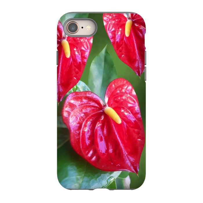 iPhone 8 StrongFit Anthurium Red Exotic Flower  by BluedarkArt