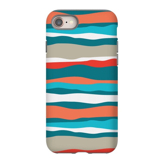 iPhone 8 StrongFit Coral Stripes by Majoih