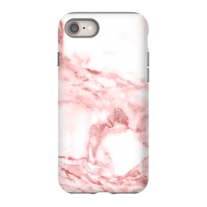 iPhone 8 StrongFit RoseGold and White Fashion Marble  by  Utart