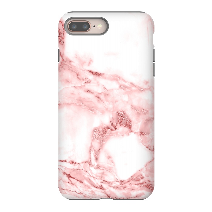 iPhone 8 plus StrongFit RoseGold and White Fashion Marble  by  Utart