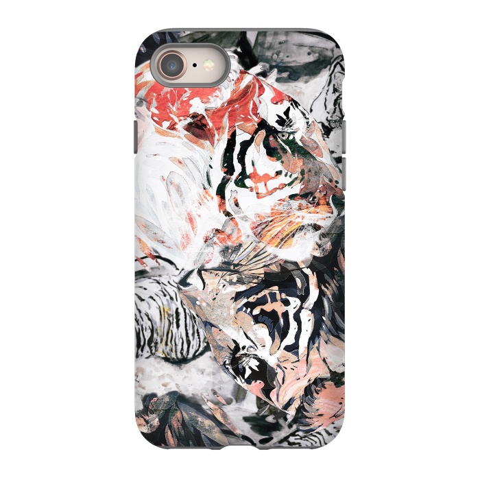 iPhone 8 StrongFit Ink painted tiger illustration by Oana 