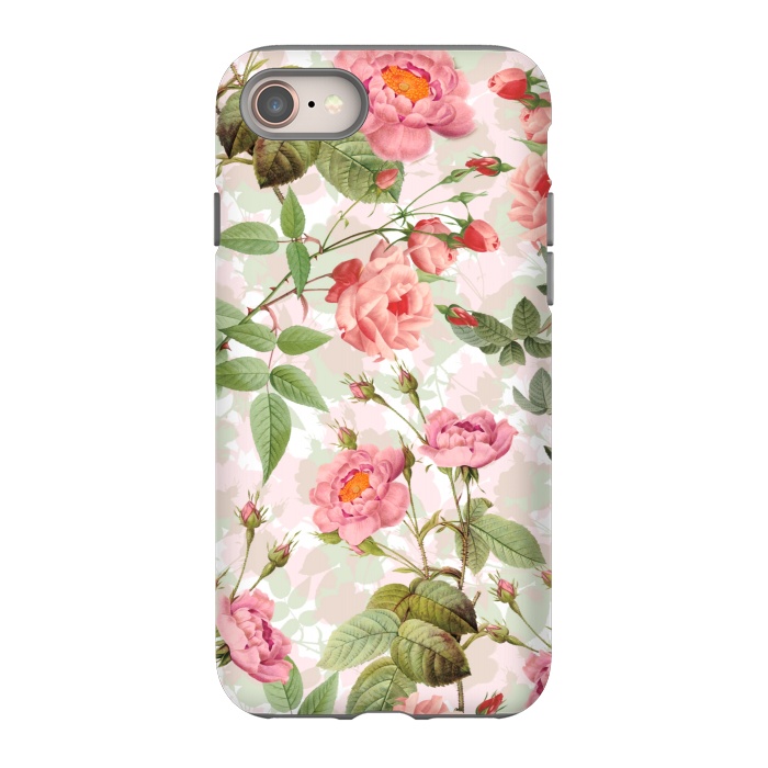 iPhone 8 StrongFit Blush Roses Garden - Hand drawn vintage roses by  Utart