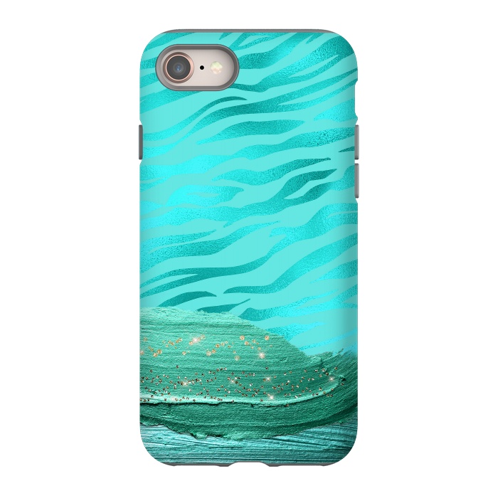 iPhone 8 StrongFit Turquoise Tiger skin with thick paint strokes by  Utart